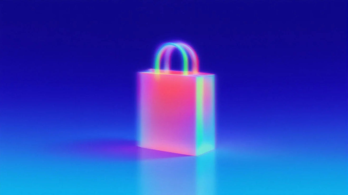 Shopping bag against a backdrop